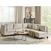 Beliani Penkių vietų modulinė kampinė sofa UNSTAD Dešininė Šviesiai smėlio spalvos