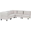 Beliani Penkių vietų modulinė kampinė sofa UNSTAD Dešininė Šviesiai smėlio spalvos
