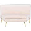 Beliani Pusapvalė sofa 4 asmenims MOSS veliūrinė šviesiai smėlio spalvos