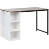 Beliani Rašomasis stalas DESE rudas/baltas 120 cm 60 cm