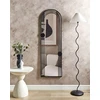Beliani Sieninis veidrodis AJAIN 45 cm 146 cm metalinis juodas