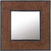 Beliani Sieninis veidrodis BOISE 60 cm x 60 cm tamsiai rudas tikmedžio masyvas