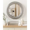 Beliani Sieninis veidrodis CHANNAY 80 cm, metalinis, sidabrinės spalvos