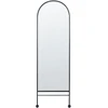 Beliani Sieninis veidrodis JARNAGES 45 cm 145 cm metalinis juodas