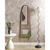 Beliani Sieninis veidrodis PARNAY 45 cm 146 cm Metallinis Alyvuogių spalvos