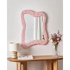 Beliani Sieninis veidrodis PENCRAN 60 cm 80 cm Rožinis