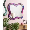 Beliani Sieninis veidrodis PULNOY 72 cm 80 cm rožinis