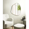 Beliani Sieninis veidrodis PUTEAUX 70 cm 92 cm metalinis auksinis