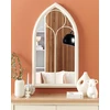 Beliani Sieninis veidrodis TRELLY 62 cm 113 cm metalinis baltas