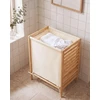 Beliani Skalbinių krepšys CARACHI iš bambuko, šviesiai rudas, 65 l