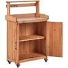 Beliani Sodininkystės stalas ALTOLIA 70 cm x 119 cm, eglės mediena, rudas