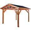 Beliani Sodo pavėsinė SECCHIA, kėnio mediena, 296 cm x 350 cm, ruda/pilka