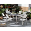 Beliani Sodo stalas GROSSETO 180 cm 90 cm degintas granitas grafito spalvos