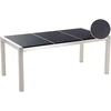 Beliani Sodo stalas GROSSETO 180 cm 90 cm poliruotas granitas, juodas