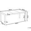 Beliani Sodo stalas GROSSETO 180 cm 90 cm Poliruotas granitas pilkas