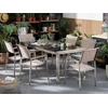 Beliani Sodo stalas GROSSETO 180 cm 90 cm poliruotas granitas, juodas