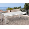 Beliani Sodo stalas ITALY 220 cm 100 cm stiklas baltas