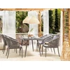Beliani Sodo stalas LIPARI 140x80 cm, stiklinis, pilkas