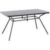 Beliani Sodo stalas LIVO 140 cm 80 cm stiklinis juodas