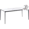 Beliani Sodo stalas SOVARETO 180 cm 90 cm Marmuro efektas Baltas marmuras