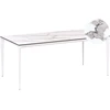 Beliani Sodo stalas SOVARETO 180 cm 90 cm Marmuro efektas Baltas marmuras