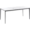 Beliani Sodo stalas SOVARETO 180 cm 90 cm Marmuro efektas Baltas marmuras