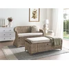 Beliani Sodo suoliukas su otomane SUSUA 141 cm, natūralus rotanas