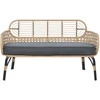 Sofa Beliani Sodo suoliukas su pagalve PRATELLO 122 cm, technorotangas, natūrali spalva