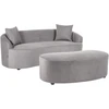 Beliani Sofa AMAL su pufu, pilka