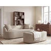 Beliani Sofa AMAL su pufu, smėlio spalvos