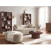 Beliani Sofa AMAL su pufu, smėlio spalvos