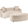 Beliani Sofa AMAL su pufu, smėlio spalvos