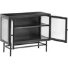 Beliani Spintelė su stiklinėmis durelėmis DEVON Metal 77 cm juoda