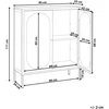 Beliani Spintelė su stiklinėmis durelėmis SARRE metalinė 90 cm juoda