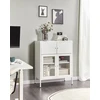 Beliani Spintelė su stiklinėmis durelėmis ESHOLT metalinė 80 cm, balta
