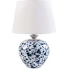 Beliani Stalinė lempa SILVES Porcelanas Balta/Mėlyna