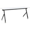 Beliani Sulankstomas rašomasis stalas BENDI 180 cm x 60 cm, baltas, su ratukais