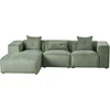 Beliani Trijų vietų kampinė sofa DOLVA, šenilinis audinys, tamsiai žalia, dešininė