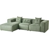 Beliani Trijų vietų kampinė sofa DOLVA, šenilinis audinys, tamsiai žalia, dešininė