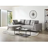 Beliani Trijų vietų kampinė sofa MARUM, sintetinis linas, pilka, dešininė