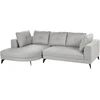 Beliani Trijų vietų kampinė sofa MARUM, sintetinis linas, pilka, dešininė