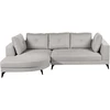 Beliani Trijų vietų kampinė sofa MARUM, sintetinis linas, pilka, dešininė