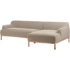 Beliani Trijų vietų kampinė sofa SOSJO, smėlio ir pilkos spalvos, kairinė