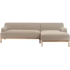 Beliani Trijų vietų kampinė sofa SOSJO, smėlio ir pilkos spalvos, kairinė