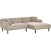 Beliani Trijų vietų L formos sofa HOLT, smėlio ir pilkos spalvos, kairinė