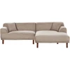 Beliani Trijų vietų L formos sofa HOLT, smėlio ir pilkos spalvos, kairinė
