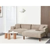 Beliani Trijų vietų L formos sofa HOLT, smėlio ir pilkos spalvos, kairinė
