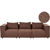 Beliani Trijų vietų modulinė sofa AXEBO, ruda boucle