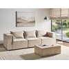 Beliani Trijų vietų modulinė sofa AXEBO, smėlio spalvos „boucle“ audinys