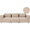 Beliani Trijų vietų modulinė sofa AXEBO, smėlio spalvos „boucle“ audinys